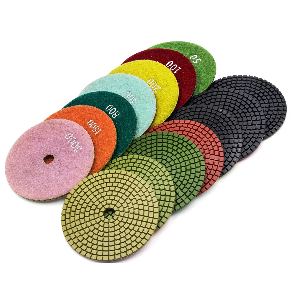 Алмазные 4-дюймовые каменные полировальные колодки 100 мм для влажной шлифовки и