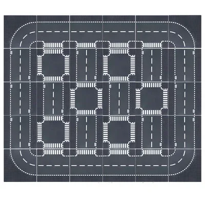 City Road Street Baseplate Straight Crossroad Curv