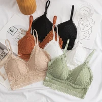 sitonjwly sexy lace no rims bras female brassiere seamless underwear womens thin bra with wire free gather lingerie bralette