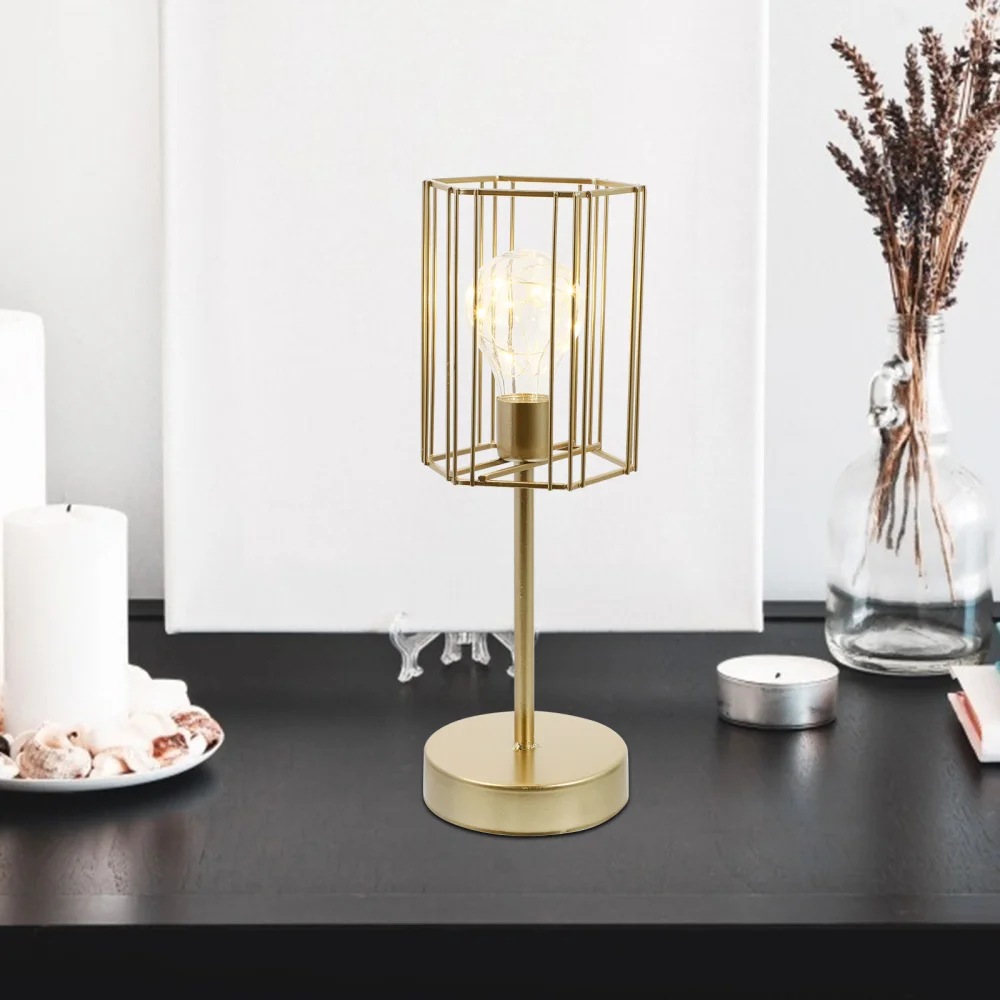 

Nordic Style Night Light Geometric Iron Art Decorative Lamp Table Lamp for Home