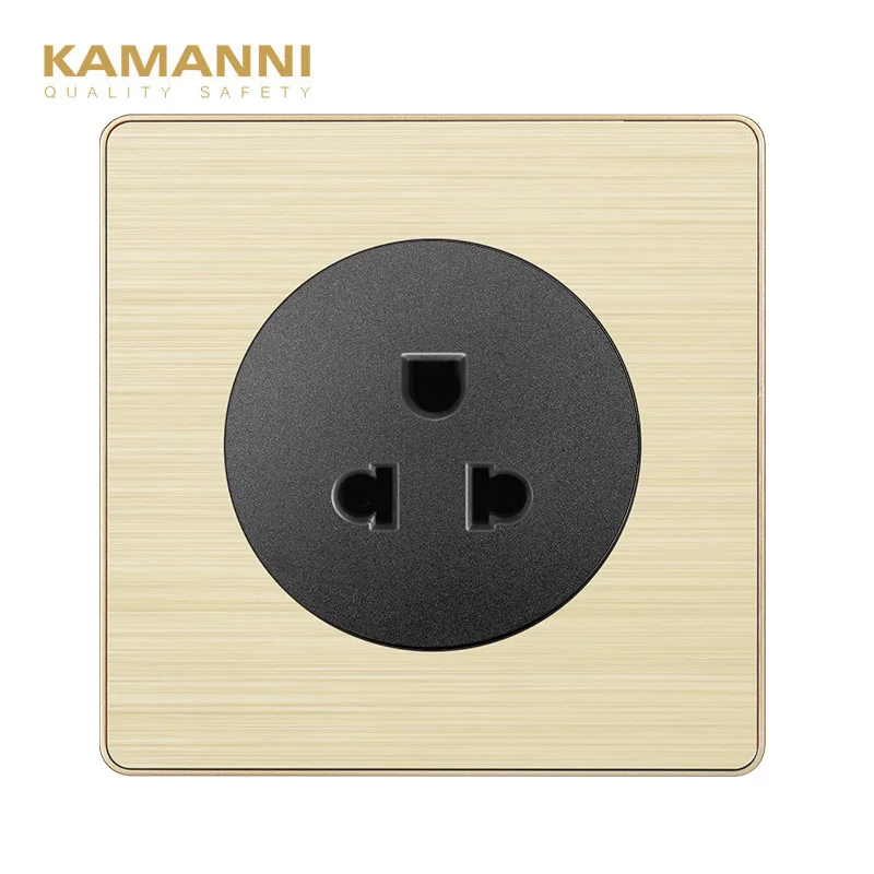 Настенная розетка стандарта ЕС KAMANNI роскошная питания из алюминиевого сплава