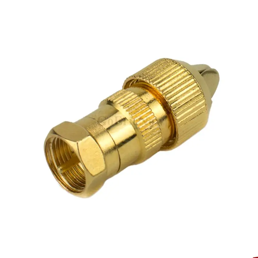 1 шт. РЧ коаксиальный припоя Бесплатная 50ohm золотое покрытие F разъем со штекером
