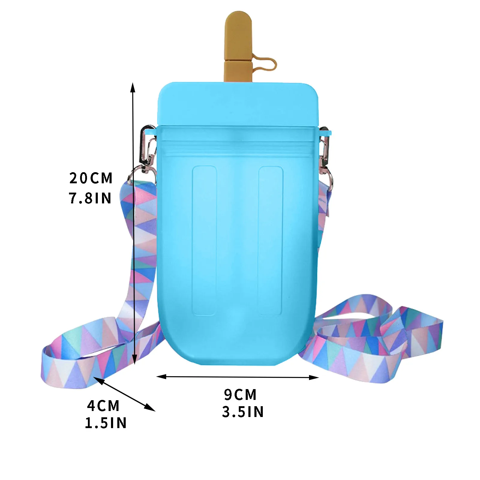 

Cute Water Bottles With Straws Creatively Kawaii Popsicle Straw Cups With Strap Leakproof Home & Living Kitchen Accessories