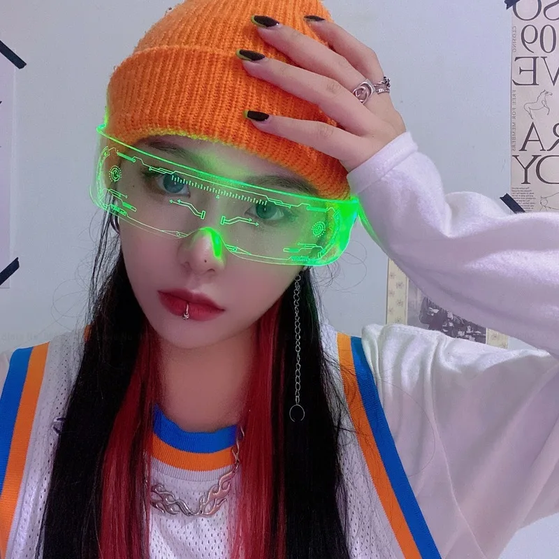Модные светодиодные очки в стиле хип-хоп для женщин и мужчин уличная одежда