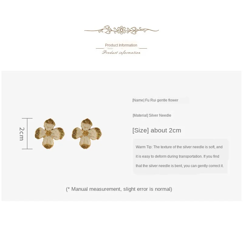 

White Flower French Retro Vintage Fashion Wedding Elegant All-match Delicate Flower Ear Stud Earrings Jewelry for Women Gift