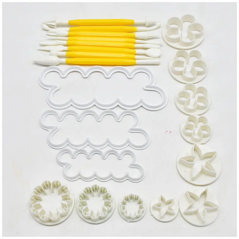 

84Pcs/set Diy Baking Tools Fondant Cake Mold Set Plastic Biscuit Cutting Printing Mold For 2021 Kitchen Supplies Handmade Tools