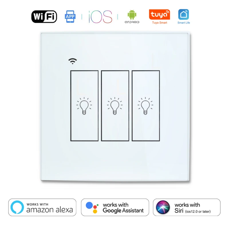 

Переключатель для штор Tuya Smart Home Life, ЕС стандарт, Wi-Fi светильник работает с Alexa Google Home