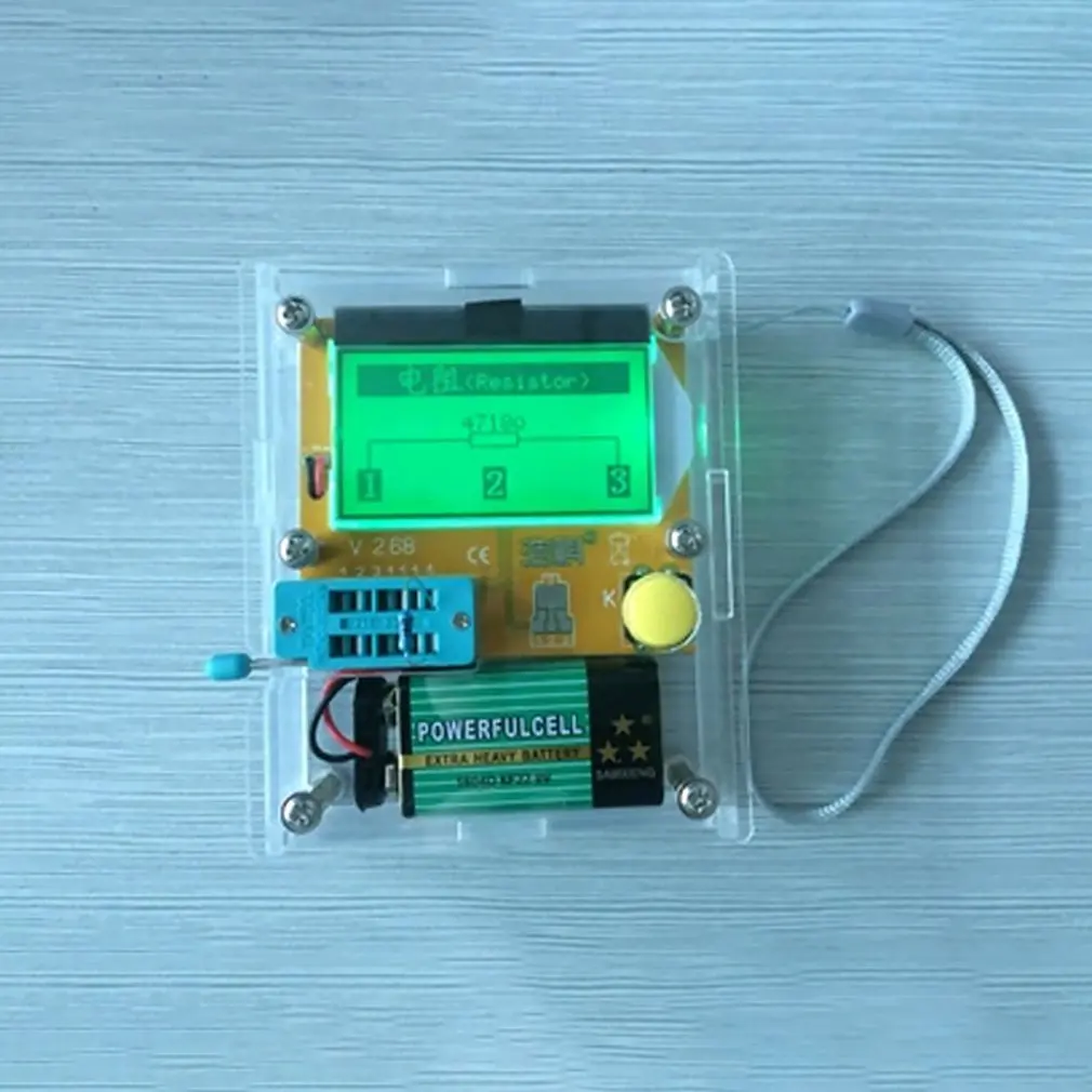 Цифровой тестер транзисторов MOSFET/JFET/PNP/NPN L/C/R 1 с ЖК-дисплеем измеритель емкости