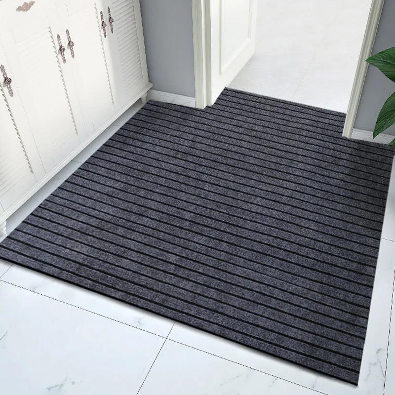 Large Thin Carpet for Mall Door Entrance Doormat Outdoor Indoor Floor Mat Non Slip Living Room Rugs Grey Kitchen Mat Can Be Cut
