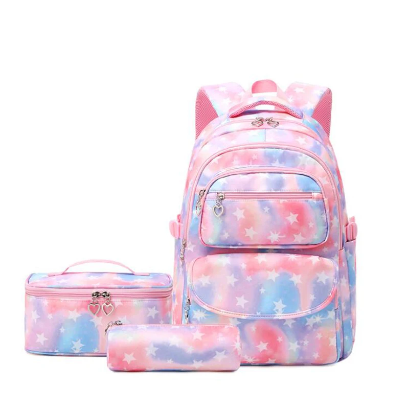 

3 Pcs/Set School Backpack for Girls School Bags Children Waterproof Kids Bookbag Pencil Case Mochila Infantil 2022 Lunchbox