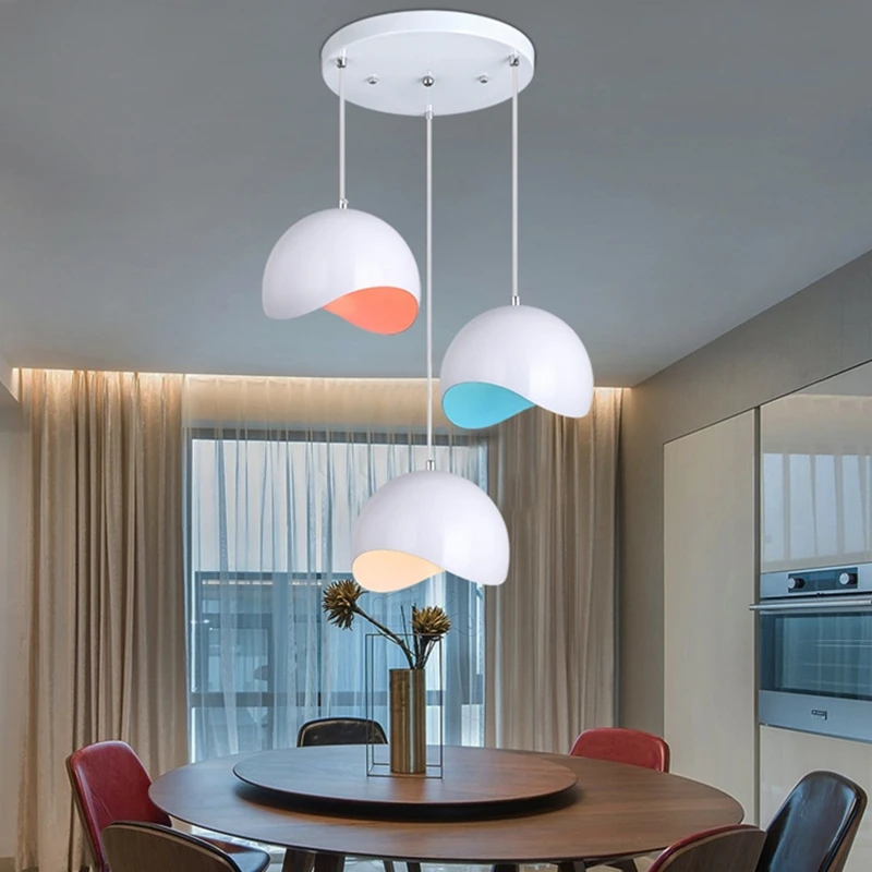 Комнатная современная цветная металлическая Подвесная лампа светодиодный