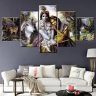 5 шт. Shiva Ganesha картина Властелин Кришны модульный постер для украшения дома Картина на холсте для гостиной настенное искусство HD печать