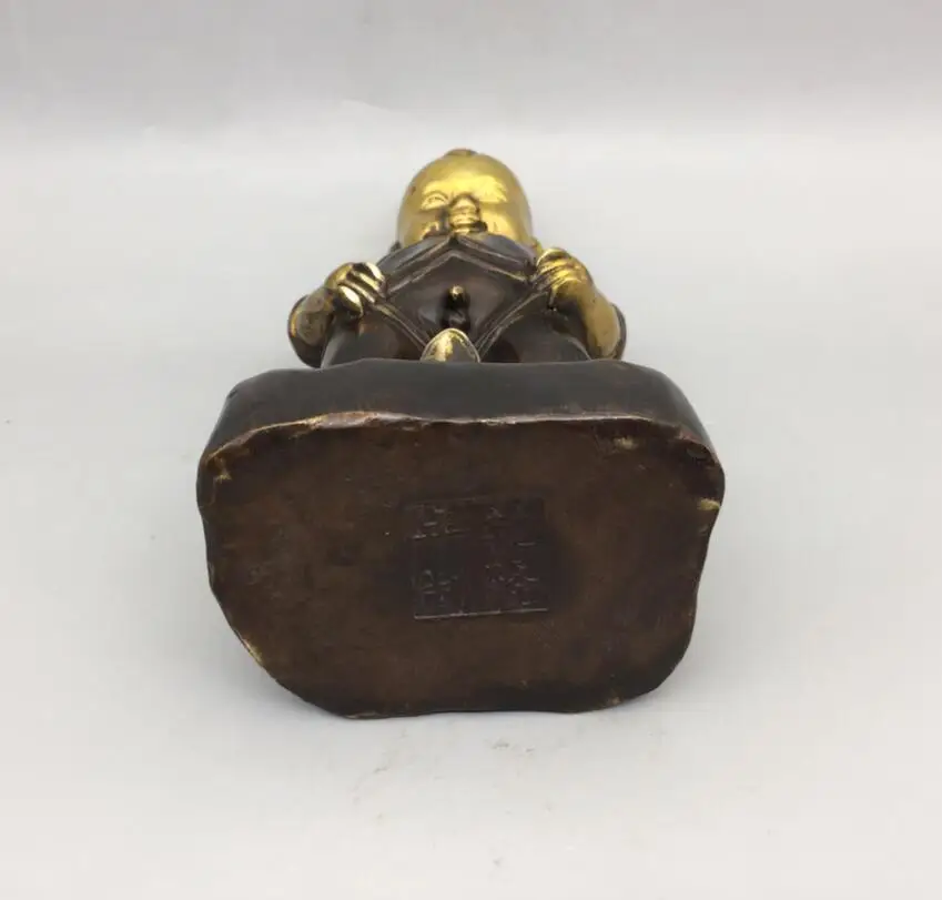 Китайская латунная архаизовая Статуэтка для мальчиков богатства