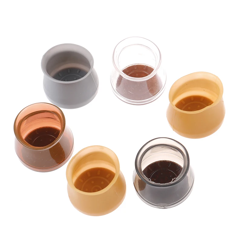 

4Pcs/Set Silicone Table Chair Leg Cover Felt Cap Pad Tension Anti-slip No Niose Furniture Feet Anti-Scratch 4Colors Household