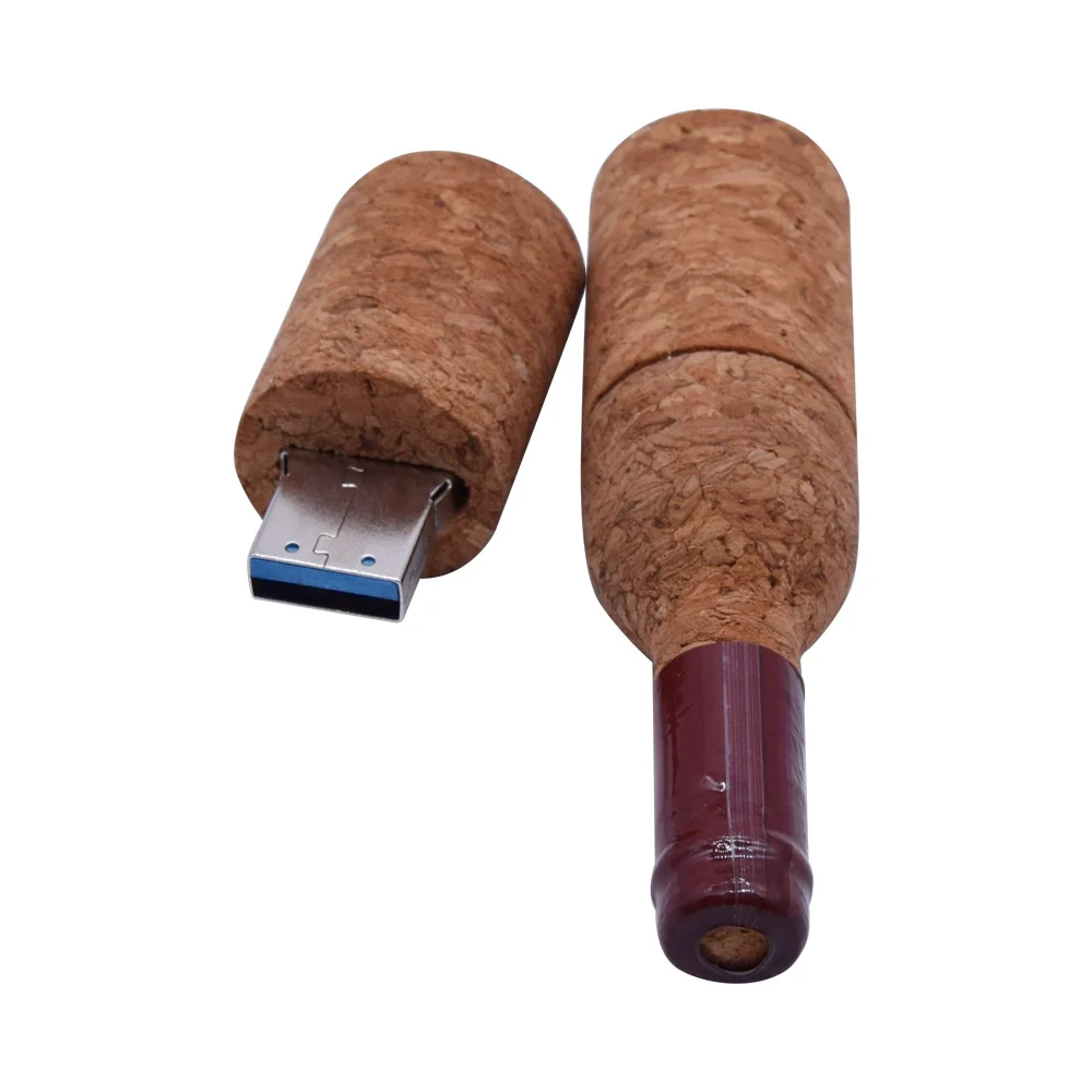 Деревянный пробковый USB флеш накопитель деревянная бутылочка 4 ГБ 8 16 32 64 с