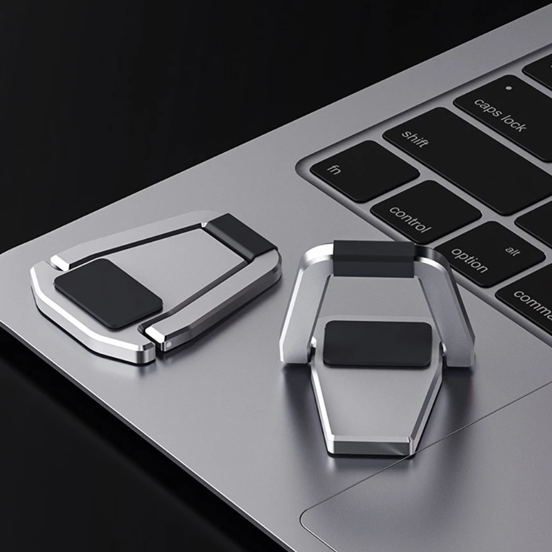 

C5AB Laptop Aluminum Alloy Desktop Cooling Folding Portable Stand with Traceless Paste 40mm High Silver 2Pcs
