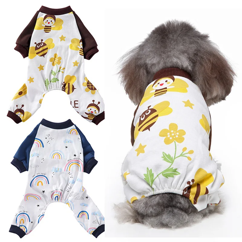 

Одежда для собак с радужным принтом, пижама для собак, теплая одежда для чихуахуа