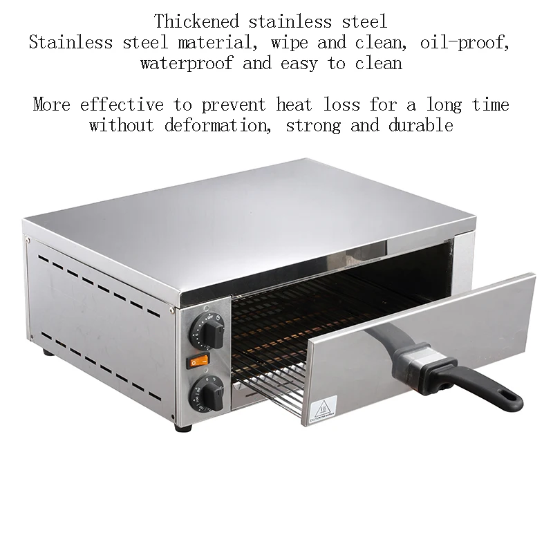 

Thick Stainless Steel Single Layer Pizza Oven Independent Temperature Control Baking Cake Bread Baking Electric Oven