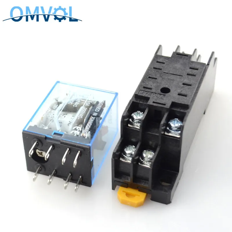 Реле MY2NJ + гнездо DPDT 8 контактов светодиодный индикатор реле переключатель |