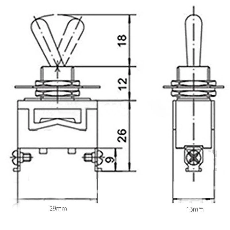 Металлический автомобильный переключатель включения/выключения 2Pin Traktor 15A 250В 5