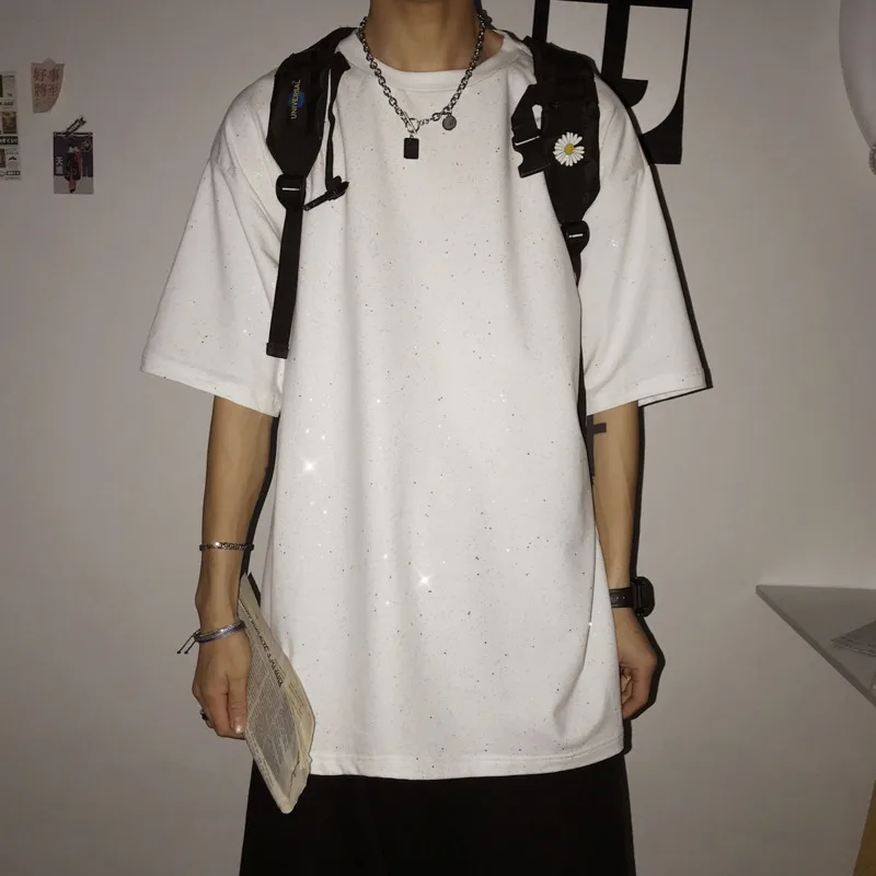 Футболка мужская с коротким рукавом модная однотонная Повседневная Свободная