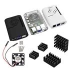 Чехол для Raspberry pi 4 с охлаждающим вентилятором, алюминиевый радиатор для Raspberry pi 4