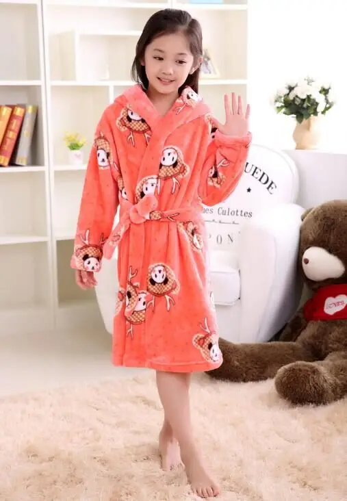 Детские Банные халаты для мальчиков и девочек детские флисовые Зимние