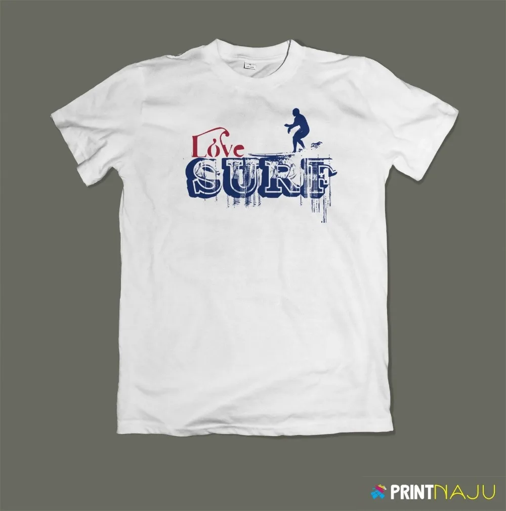 

Love Surf, Graphic Tee, Men'S T-Shirt, Gray Color, Surf 2019 Arrival Trendy Mens Hip Hop Short Sleeve Tops Graphics