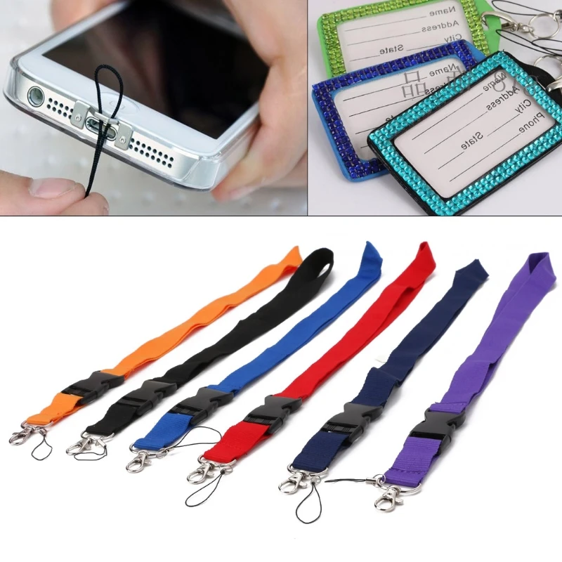 

ONE Color Black Blank Plain Key Lanyard Badge ID Holders Phone Neck Straps M3GD