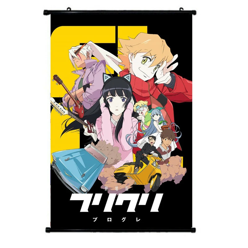 Аниме постер FLCL Fooly Cooly Progressive Haruhara Haruko настенная прокрутка живопись