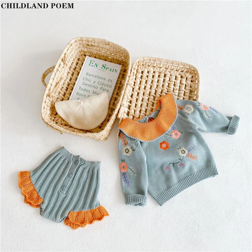 

Baby Sweater Autumn Winter Knitted Baby Girls Clothes Embroidery Flower Infant Toddler Sweater Pullover For Girl Baby Outfits
