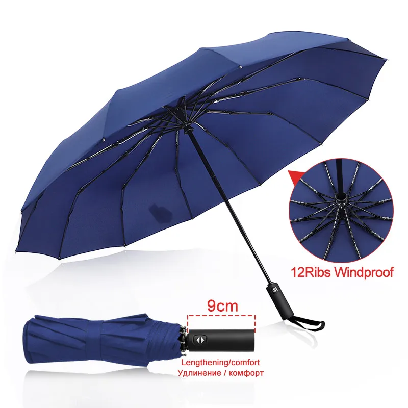 

12K Windproof Double Layer Resistant Umbrella Fully Automatic Rain Men Women Strong Luxury Business Male Large Umbrellas Parasol