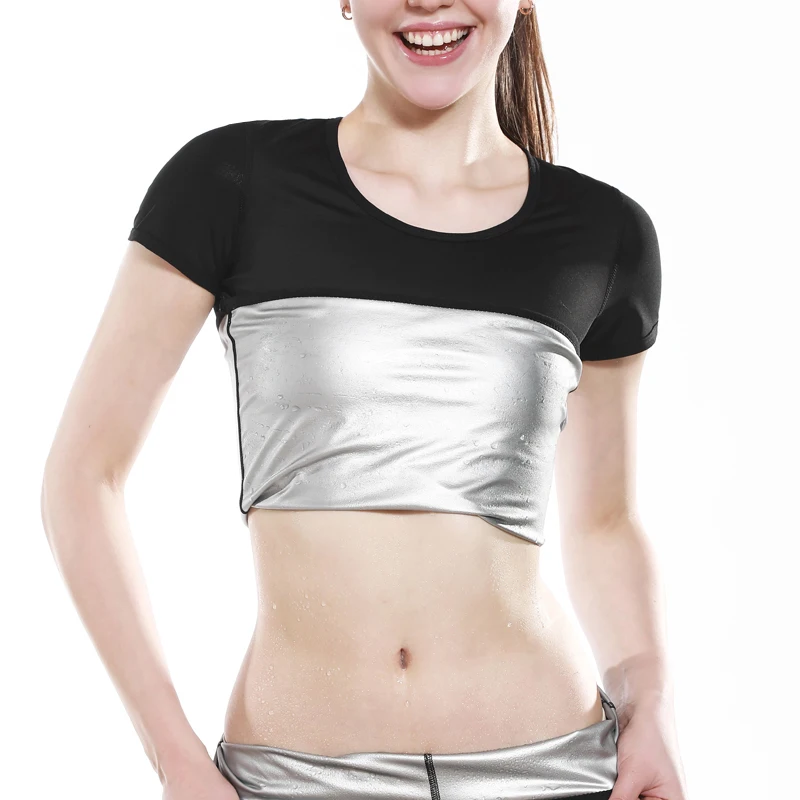

Новый костюм-сауна, женская корректирующая рубашка для снижения веса, тренировочный корсет для талии, серебристые ионы, топы для похудения, ...