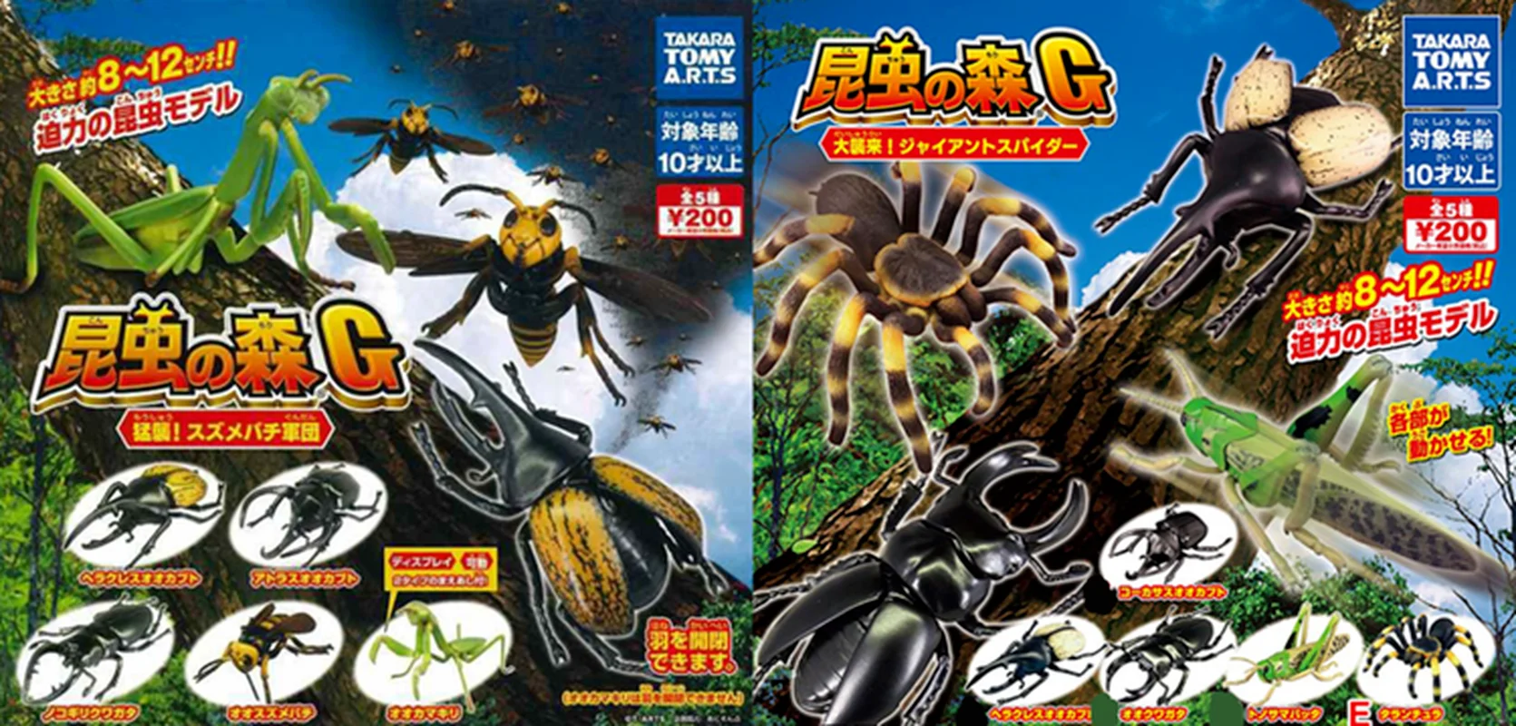 

TAKARA TOMY Genuine Gashapon Toys Insect Forest Beetle Big Spider Grasshopper Simulation Model Action Figure Ornaments