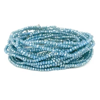 1mm light blue glass round faceted plated crystal beads loose beads needlework for jewelry making diy bracelet necklace
