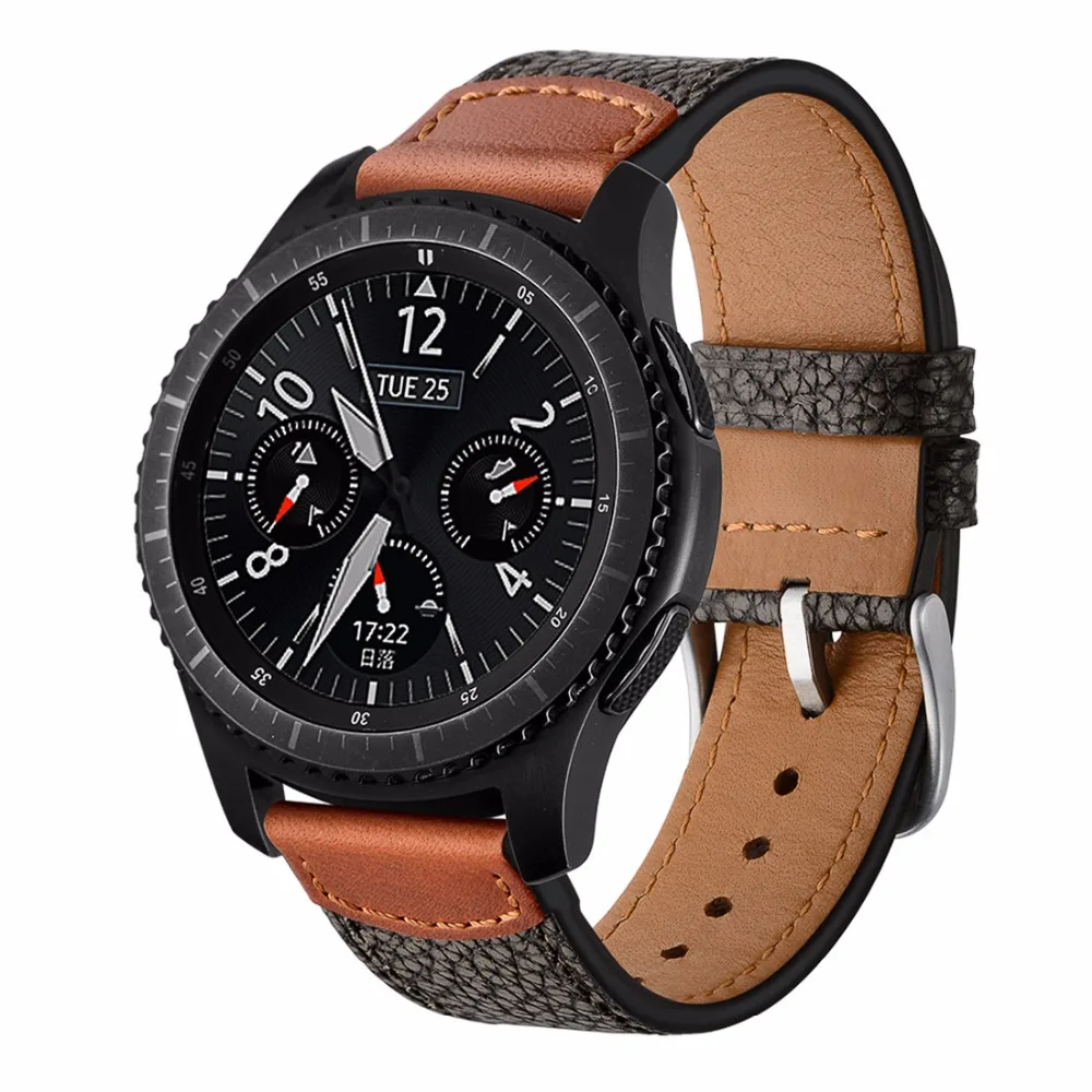 22 мм gear S3 часы пограничника ремешок для samsung Galaxy watch 46 мм Натуральная кожа ремешок для Huami Amazfit Pace/Stratos 2/1 ремень