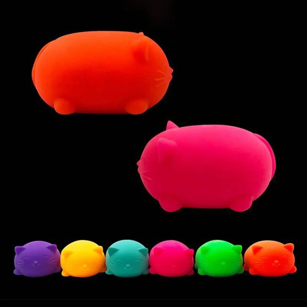 

Cat Shaped Stress Relief Squeeze Ball Noctilucent Luminous Fluorescence Glowing Balls for Teens and Adults Decompression Relax