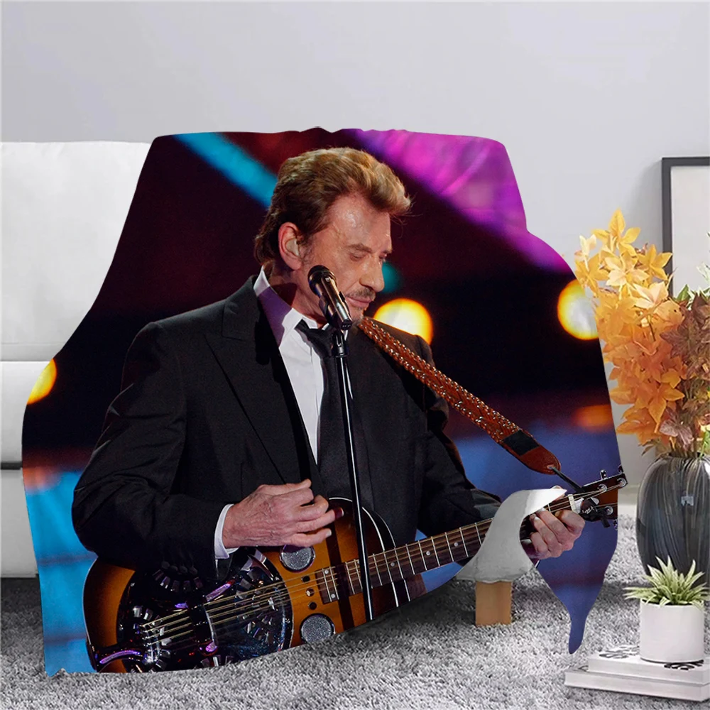 

CLOOCL Johnny Hallyday Flannel Blanket 3D Printed Fashion Soft Blanket for Bed Home Decorate Sofa Travel Office Throws Blankets