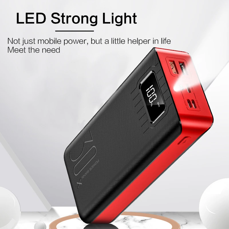 30000 мАч Power Bank портативный зарядное устройство быстрой зарядки Внешняя