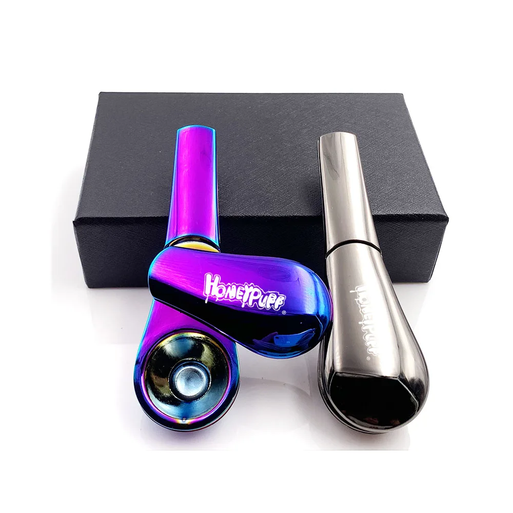 

HONEYPUFF Spoon Smoking Pipe Portable Creative Herb Tobacco Cigarette Ignescent Metal Pipes For Smoking Gift Box
