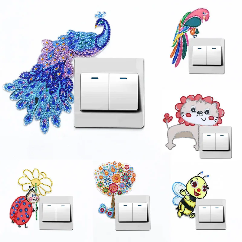 Алмазная живопись сделай сам в виде птицы и павлина специальной формы светящиеся