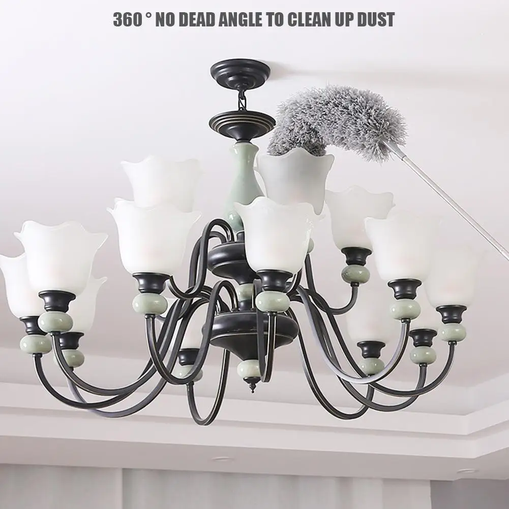 Удобный 1 шт. пыления инструмент для чистки щетки тряпка из микрофибры с штангу