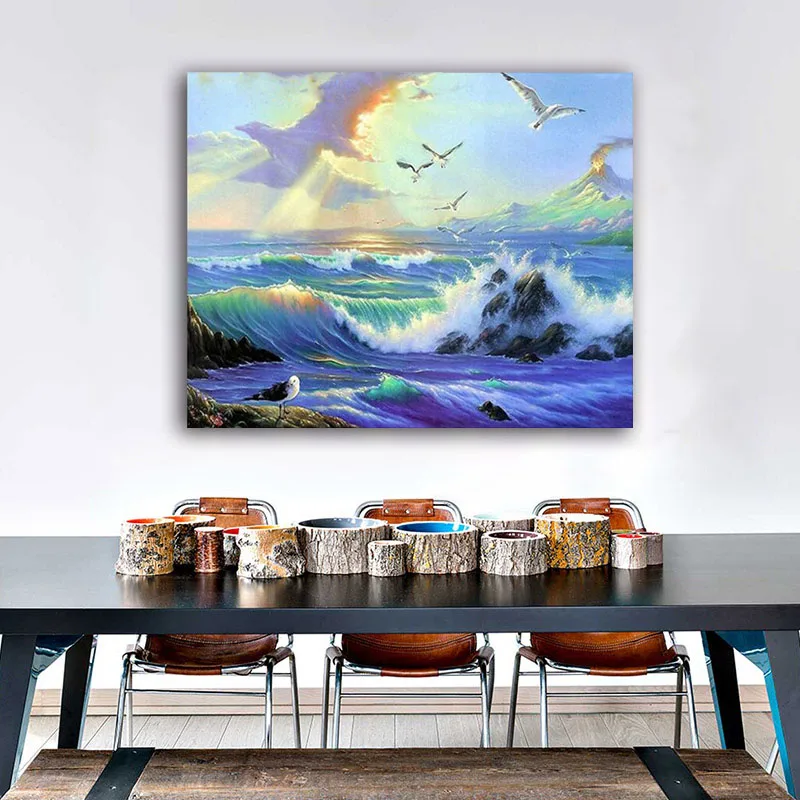 DIY картинки для раскраски по номерам с spindrift Картина Рисунок Живопись в рамке