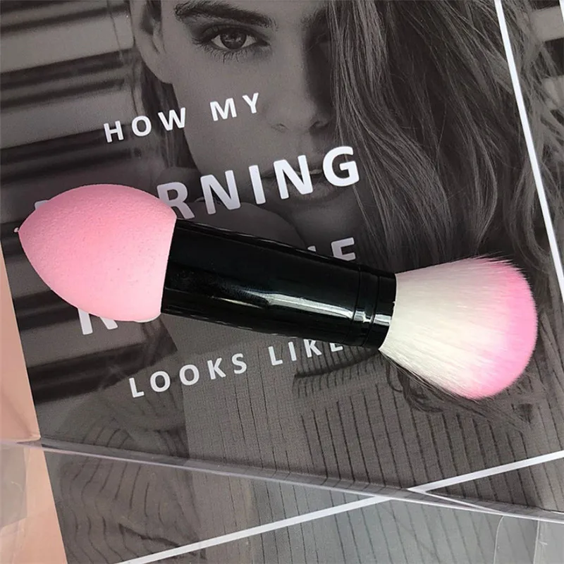 Профессиональная Кисть для румян 2 головки нейлоновая фотография две