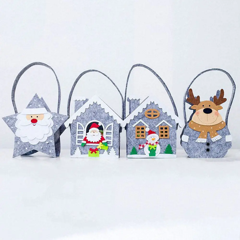 1 шт. милые фетровые рождественские подарочные пакеты мини для праздника