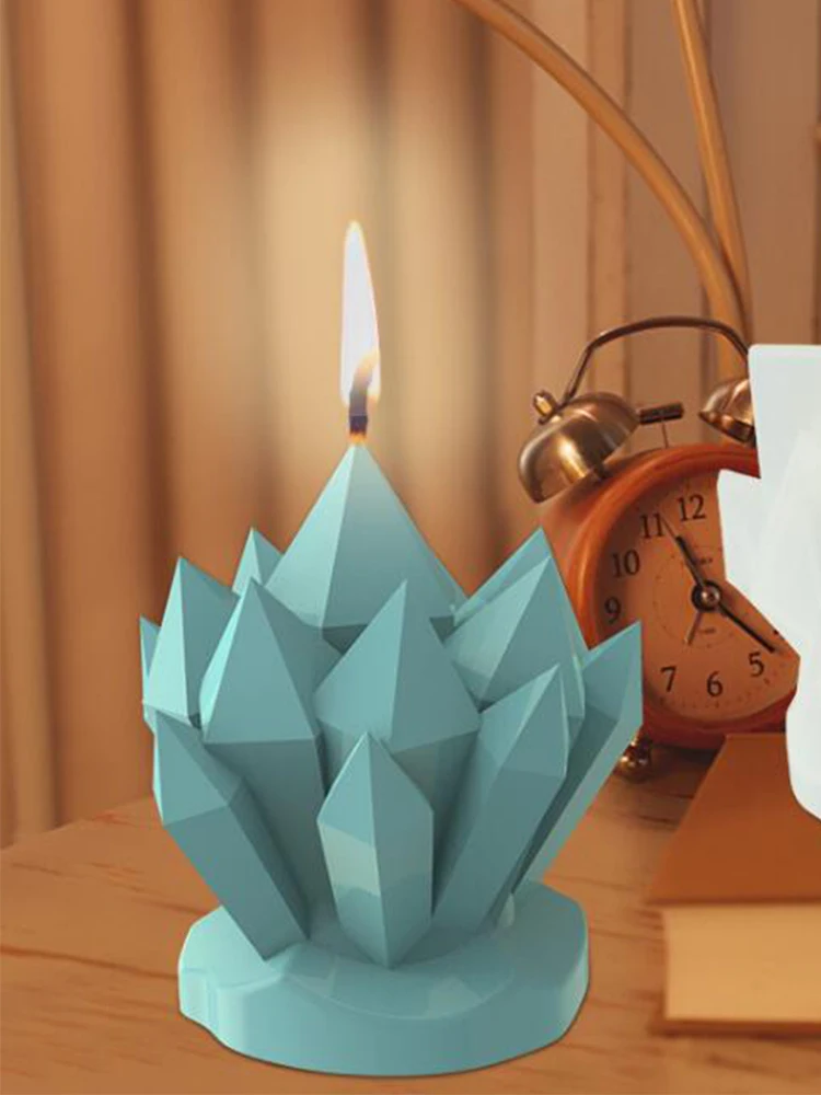 

Epoxy Crystal Cluster Mold DIY Handmade Highlight Mirror Diamond Candle Accessories Silicone Plaster Desktop Ornaments Mould
