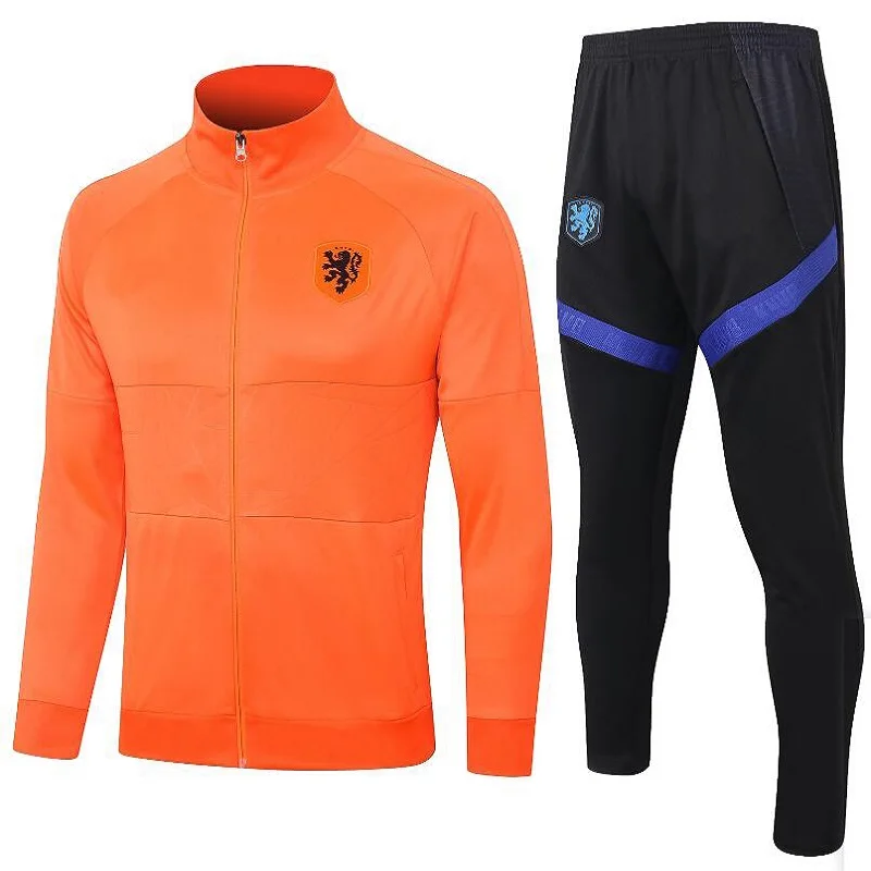 

Men Kids Soccer Zip Jacket 2021 Training Suit Tracksuit Uniform MEMPHIS Virgil Wijnaldum Training Suit Winter Pants Full Kit