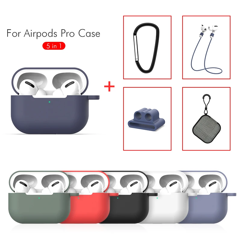 

5 in 1 Bag Case Strap Holder For Apple AirPods Pro Case Wireless Bluetooth Capa For Airpods 3 Protective Cover Skin Accessories