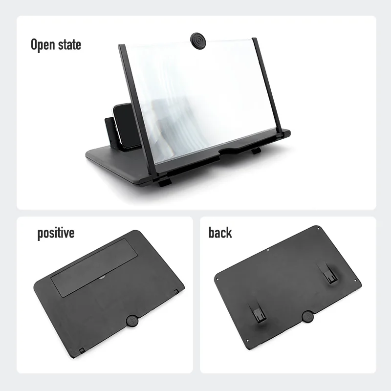 

12inch 3D Phone Screen Magnifier Amplifier Folding Design HD Video Magnifying Glass Watch 3d Movies Smart Phone Bracket Holder