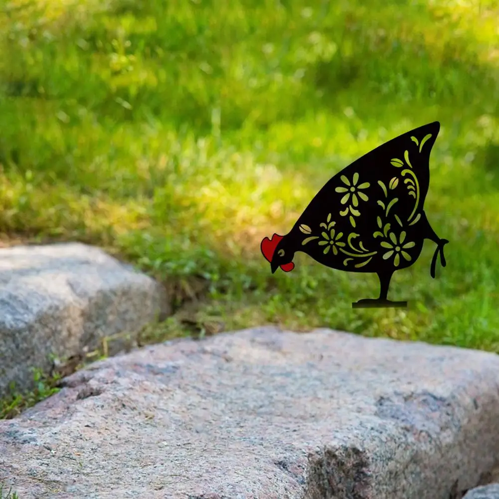 

Garden Cock Decoration Cock Silhouette Stake for Yards Garden Outdoor Shadow Decoration #W0